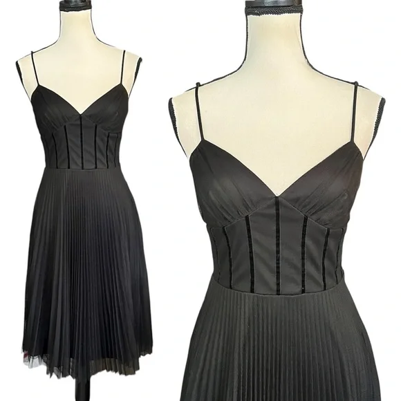 Vintage Betsey Johnson New York Sheer Mesh & Velvet Goth Vamp Corset Style Dress - Picture 1 of 9